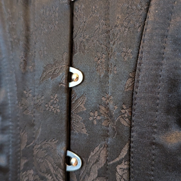 Isabella Corsetry Josephine Underbust in Black Satin Jacquard 20 inches - Picture 2 of 7